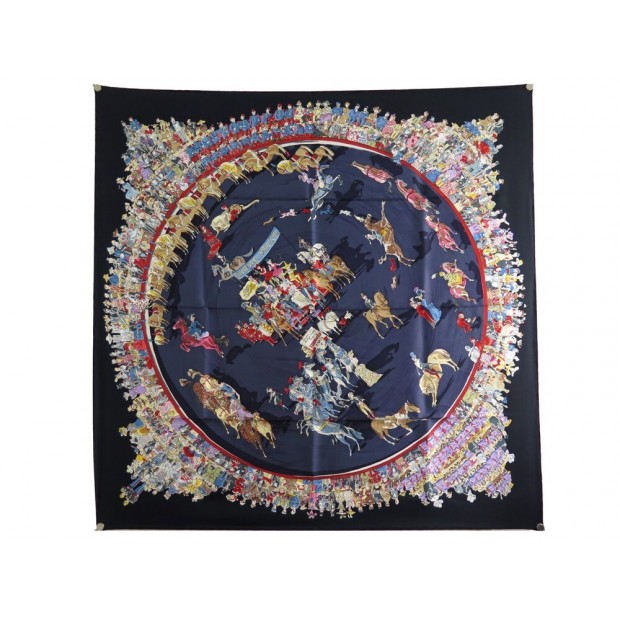 NEUF FOULARD HERMES CIRQUE MOLIER DUMAS CARRE 90 SOIE + BOITE SILK SCARF 385€