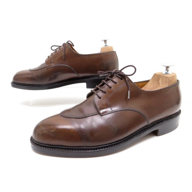 CHAUSSURES JM WESTON DERBY DEMI-CHASSE 598 8.5E 42.5 EN CUIR MARRON SHOES 695€