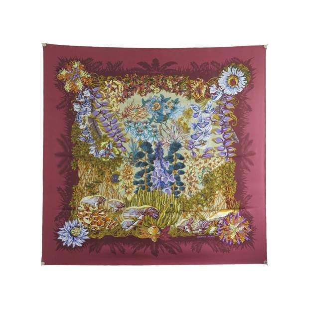 FOULARD HERMES L'ILE DESERTE ANNIE FAIVRE CARRE 90 EN SOIE BOITE SILK SCARF 385€