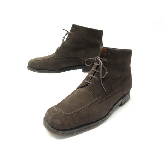 CHAUSSURES JM WESTON BOTTINES 685 9C 43 EN DAIM MARRON SUEDE BOOTS SHOES 630€