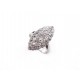 BAGUE MARQUISE T50 EN OR BLANC 18K 5.6GR SERTIE 21 DIAMANTS 0.61CT DIAMONDS RING