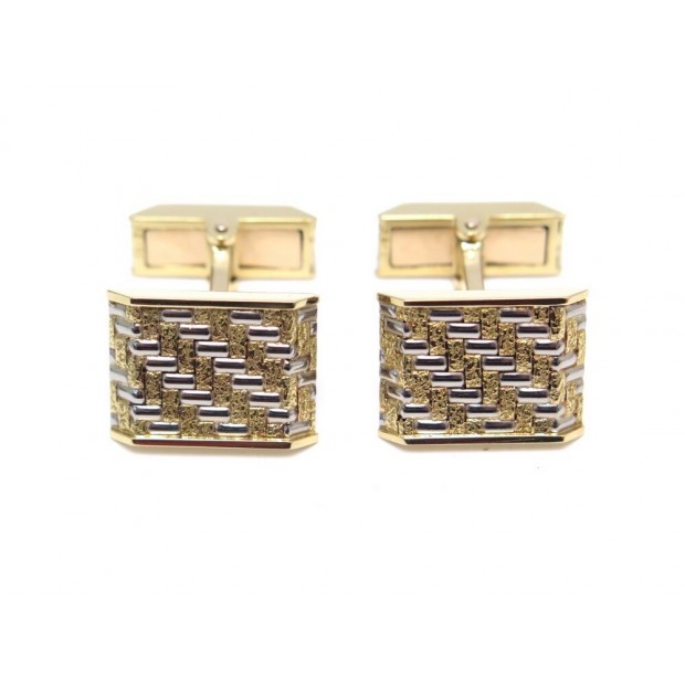 NEUF BOUTONS DE MANCHETTES BOUCHERON EN OR JAUNE 18.6 GR + ECRIN GOLD CUFFLINKS