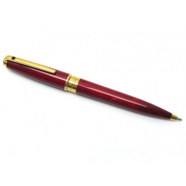 STYLO BILLE ST DUPONT OLYMPIO EN LAQUE ROUGE + ECRIN RED LACQUER BALLPOINT PEN