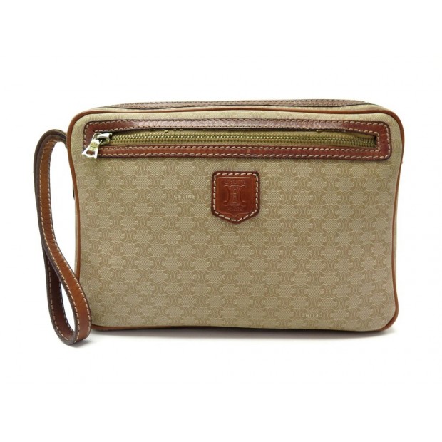 VINTAGE POCHETTE CELINE SAC A MAIN A DRAGONNE TOILE MONOGRAMMEE CAMEL POUCH 890€