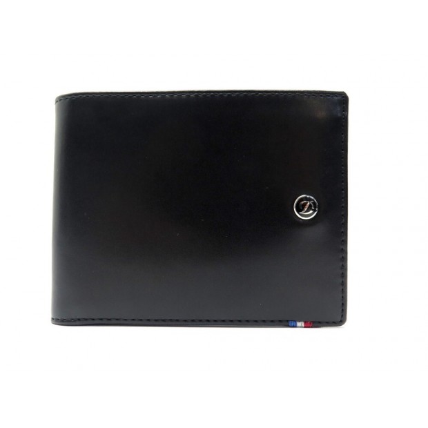 NEUF PORTEFEUILLE ST DUPONT LINE D 180003 EN CUIR NOIR BLACK LEATHER WALLET 280€