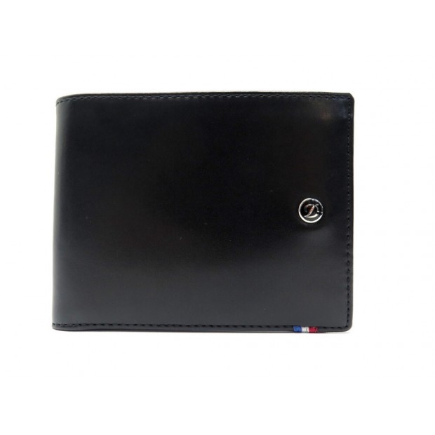 NEUF PORTEFEUILLE ST DUPONT LINE D 180003 EN CUIR NOIR BLACK LEATHER WALLET 280€