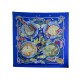 FOULARD HERMES GRANDS FONDS PAR ANNIE FAIVRE SOIE BLEU CARRE 90 SILK SCARF 385€