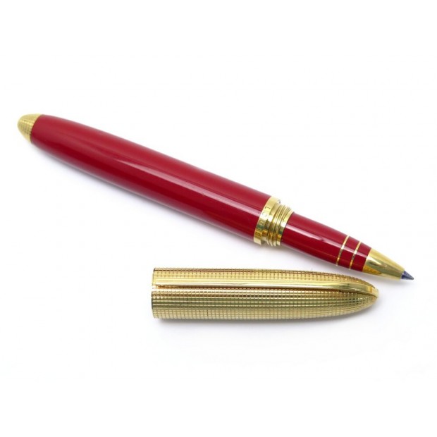 STYLO BILLE LOUIS VUITTON SPIRIT EN RESINE ROUGE ET METAL DORE ROLLERBALL 865€