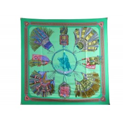 FOULARD HERMES CUIRS DU DESERT LA PERRIERE CARRE 90 SOIE + BOITE SILK SCARF 385€