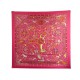 FOULARD HERMES PEUPLE DU VENT PAR CHRISTINE HENRY EN SOIE ROSE SILK SCARF 385€