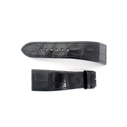 BRACELET MONTRE CARTIER POUR TANK XL 24 MM CUIR DE CROCODILE NOIR WATCH 310€