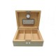 NEUF CAVE A CIGARE HERMES PAR ELIE BLEU EN BOIS TAUPE + BOITE NEW WOOD CIGAR BOX