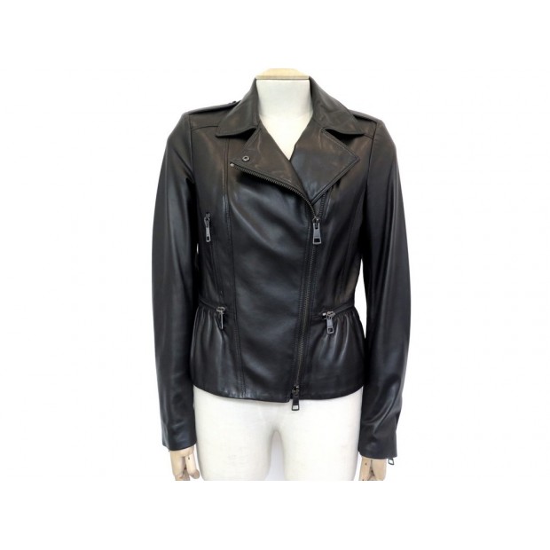 VESTE BLOUSON BURBERRY PERFECTO T 40 M EN CUIR NOIR BACK LEATHER JACKET 1700€