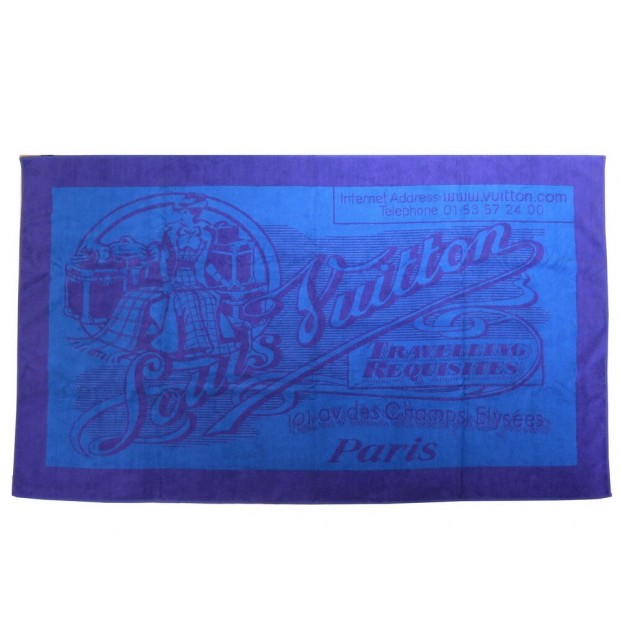 NEUF DRAP DE BAIN LOUIS VUITTON M92562 SERVIETTE PLAGE COTON BLEU NEW TOWEL 435€