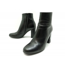 CHAUSSURES YVES SAINT LAURENT BOTTINES 37.5 EN CUIR NOIR ANKLE BOOTS SHOES 795€