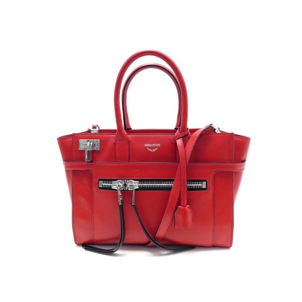 SAC A MAIN ZADIG & VOLTAIRE CANDIDE MEDIUM CUIR ROUGE BANDOULIERE HAND BAG 595€