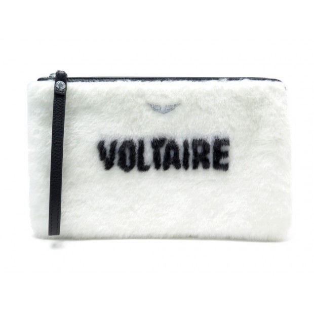 NEUF POCHETTE ZADIG & VOLTAIRE UMA FLUFFY VOLTAIRE WJAP4026F EFFET FOURRURE 185€