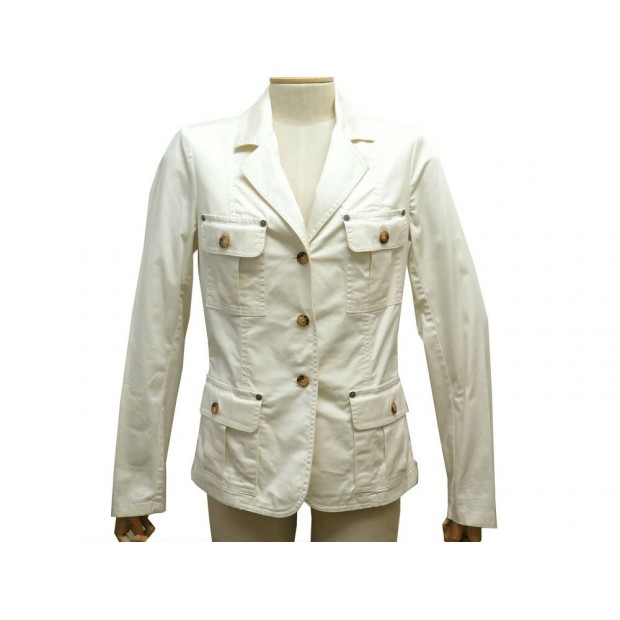 VESTE BURBERRY M 40 EN COTON POLYESTER CREME CREAM COTTON JACKET VEST 890€