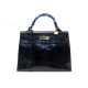 SAC A MAIN HERMES KELLY 35 SELLIER CUIR BOX NOIR + TWILLY LEATHER HAND BAG 7700€