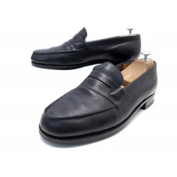 CHAUSSURES JM WESTON MOCASSINS 180 7E 41 LARGE EN CUIR GRAINE NOIR SHOES 620€