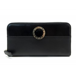 NEUF PORTEFEUILLE BULGARI TONDO 280033 CUIR NOIR PORTE MONNAIE BOITE WALLET 560€