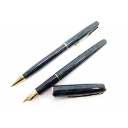 NEUF PARURE STYLO PARKER SONNET 111T PLUME ET BILLE VERT + BOITES SET OF PEN