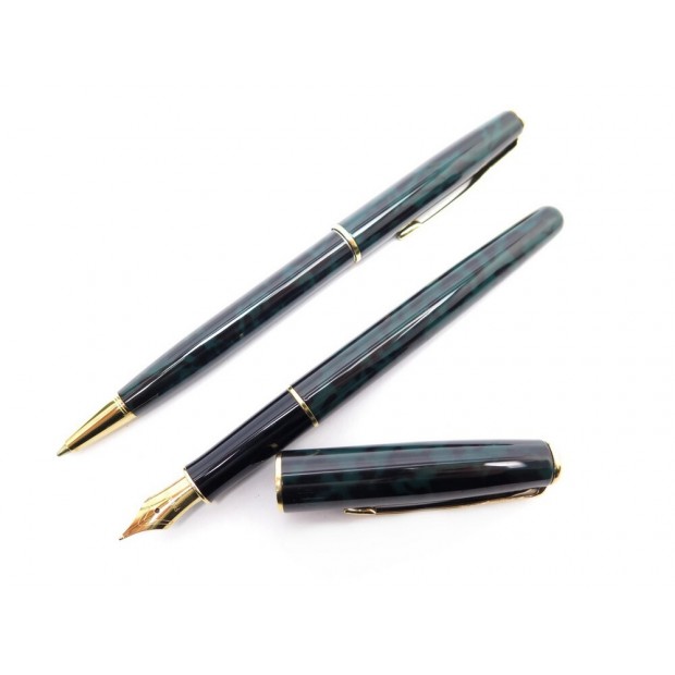 NEUF PARURE STYLO PARKER SONNET 111T PLUME ET BILLE VERT + BOITES SET OF PEN