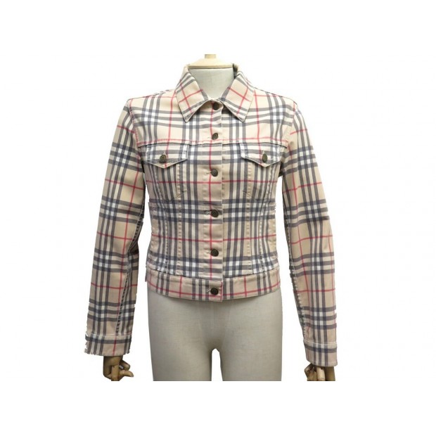 VESTE BURBERRY TARTAN CHECK M 38 EN COTON BEIGE COTTON JACKET VEST 1250€