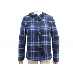 NEUF MANTEAU BURBERRY TOWTHORPE TARTAN M 40 EN LAINE BLEU VESTE WOOL COAT 1450€