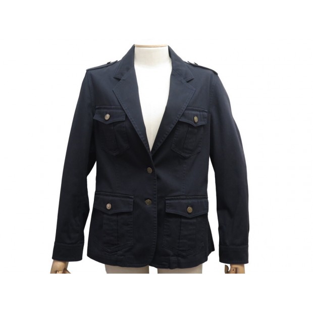 NEUF VESTE BURBERRY M 40 EN COTON BLEU MARINE NEW COTTON JACKET VEST 1550€