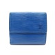 PORTEFEUILLE LOUIS VUITTON ELISE CUIR EPI BLEU PORTE MONNAIE LEATHER WALLET 445€