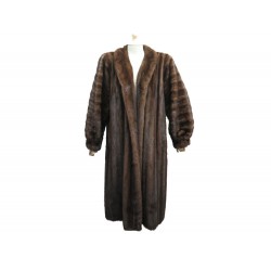 NEUF MANTEAU YVES SAINT LAURENT M 40 EN FOURRURE DE VISON MARRON MINK FUR COAT