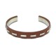 NEUF BRACELET HERMES T20 EN CUIR SWIFT MARRON & ACIER BROSSE NEW LEATHER BANGLE