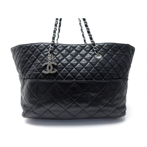 SAC A MAIN CHANEL SHOPPING GM EN CUIR MATELASSE NOIR BLACK LEATHER HANDBAG 5000€