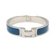 BRACELET HERMES CLIC H PM T16 EN EMAIL BLEU & PALLADIE + BOITE ENAMEL JEWEL 555€