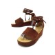 NEUF CHAUSSURES HERMES SANDALES COMPENSES 36.5 EN DAIM MARRON BOITE SHOES 610€