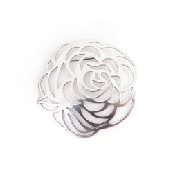 BROCHE CHANEL CAMELIA EN ARGENT MASSIF 23.2 GR + BOITE STERLING SILVER BROOCH