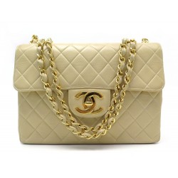 SAC A MAIN CHANEL TIMELESS JUMBO BANDOULIERE CUIR MATELASSE BEIGE HAND BAG 6600€