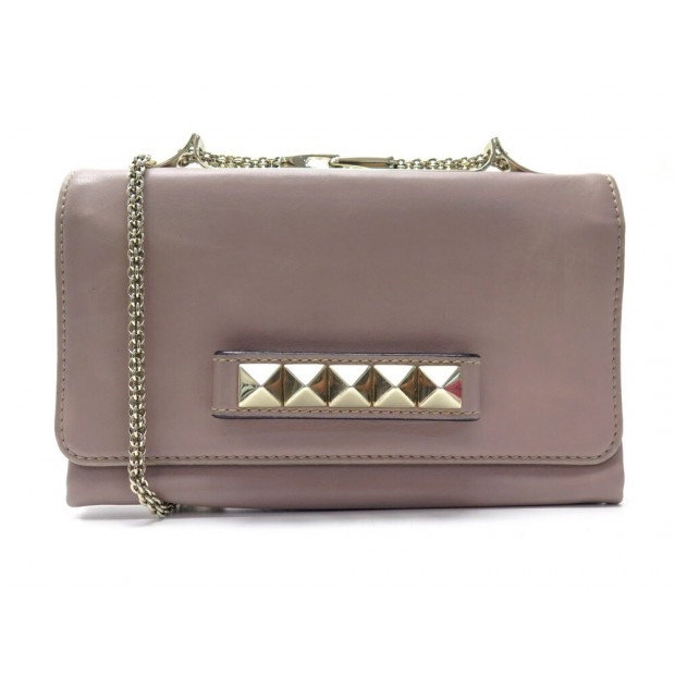 SAC A MAIN VALENTINO VAVAVOOM BANDOULIERE CUIR VIEUX ROSE LEATHER HANDBAG 1650€