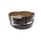 CEINTURE JM WESTON DEMI-JONC 85 CUIR BOX BERGERONNETTE BOUCLE PLAQUE ARGENT 395€