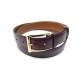 NEUF CEINTURE JM WESTON DEMI-JONC T90 EN CUIR BOX MELEZE & BOUCLE PLAQUE OR 395€