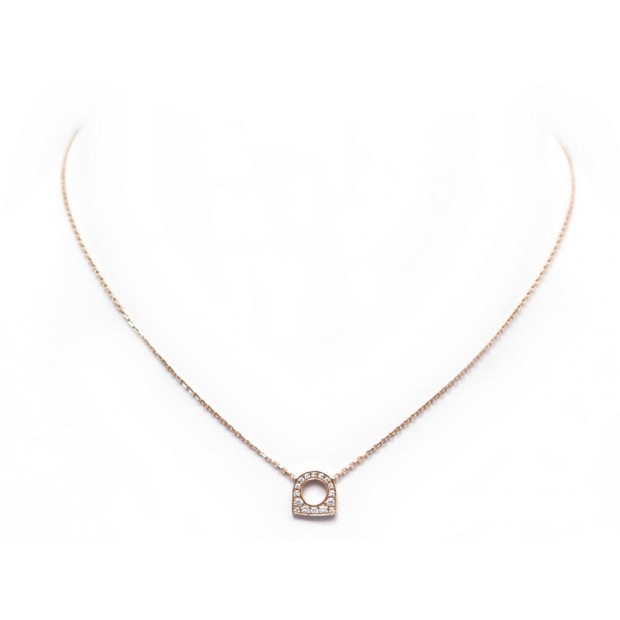 COLLIER FRED MINI SUCCESS GRI GRI EN OR ROSE 18K 16 DIAMANTS GOLD NECKLACE 960€