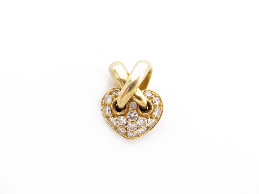 pendentif chaumet mini coeur liens or jaune diamants