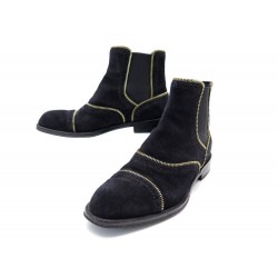 CHAUSSURES LOUIS VUITTON BOTTINES TOMBOY 38 EN DAIM NOIR SUEDE BOOTS SHOES 805€