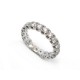 BAGUE ALLIANCE T50 EN OR BLANC 18K SERTI CLOS 20 DIAMANTS 2 CT 3.2 GR GOLD RING