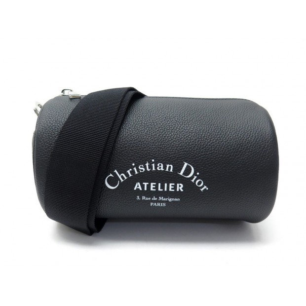 NEUF SAC A MAIN CHRISTIAN DIOR ROLLER BANDOULIERE EN CUIR NOIR HAND BAG 1500€