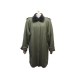 MANTEAU LONG YVES SAINT LAURENT L 42 LAINE VERT COL FOURRURE RAGONDIN WOOL COAT