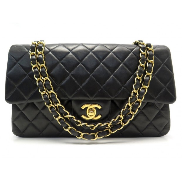 SAC A MAIN CHANEL TIMELESS CLASSIQUE MEDIUM CUIR MATELASSE NOIR HAND BAG 6050€