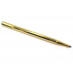 VINTAGE STYLO A BILLE ST DUPONT EN METAL DORE + POCHON GOLDEN BALLPOINT PEN