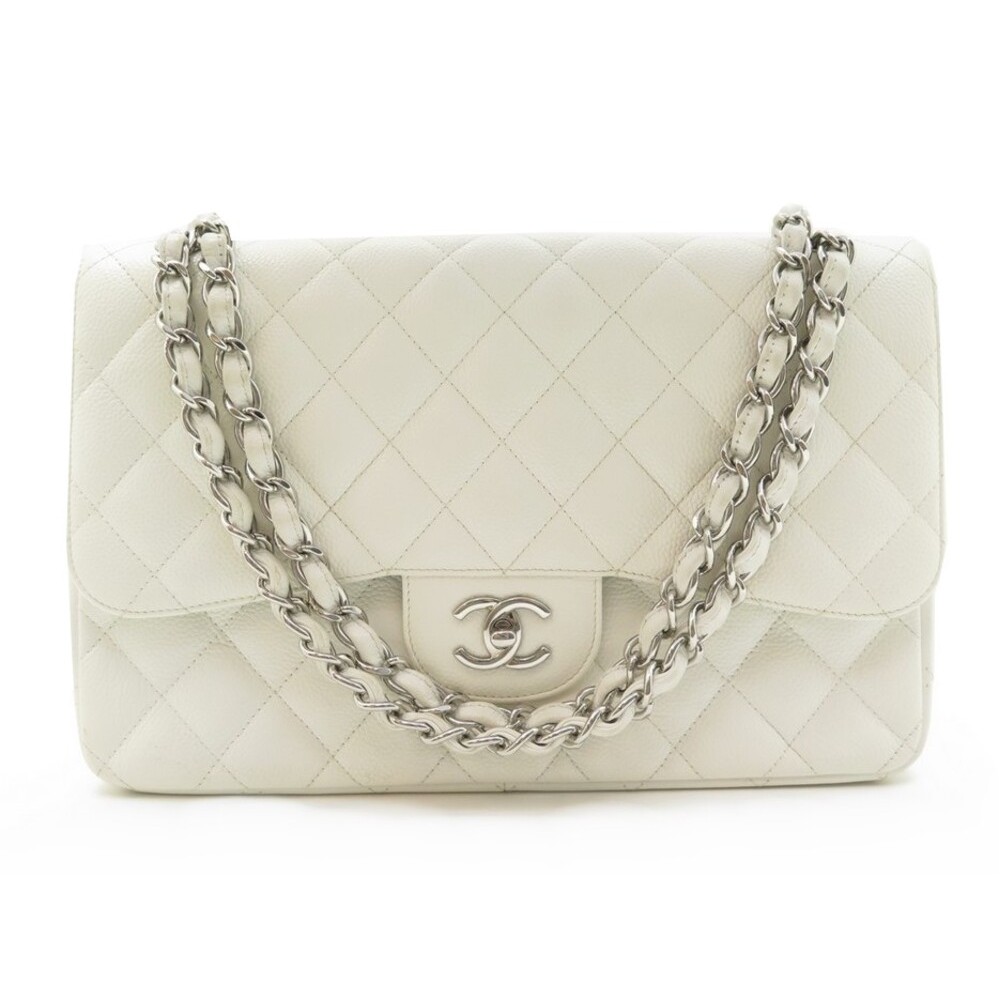 Chanel Timeless Jumbo Caviar White